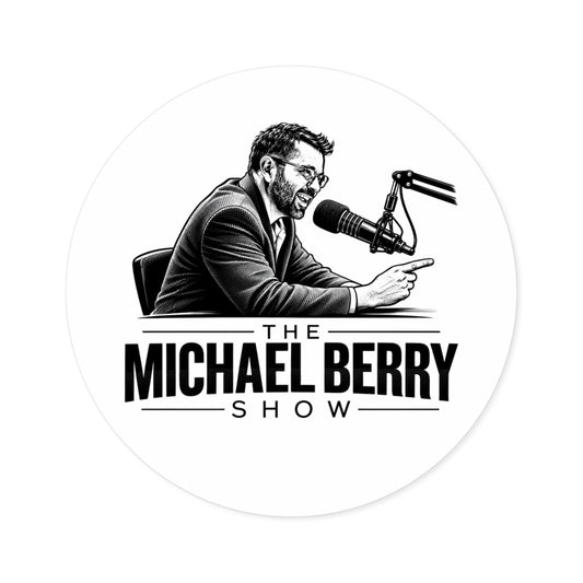 Michael Berry Show - w/ mic - Round Sticker