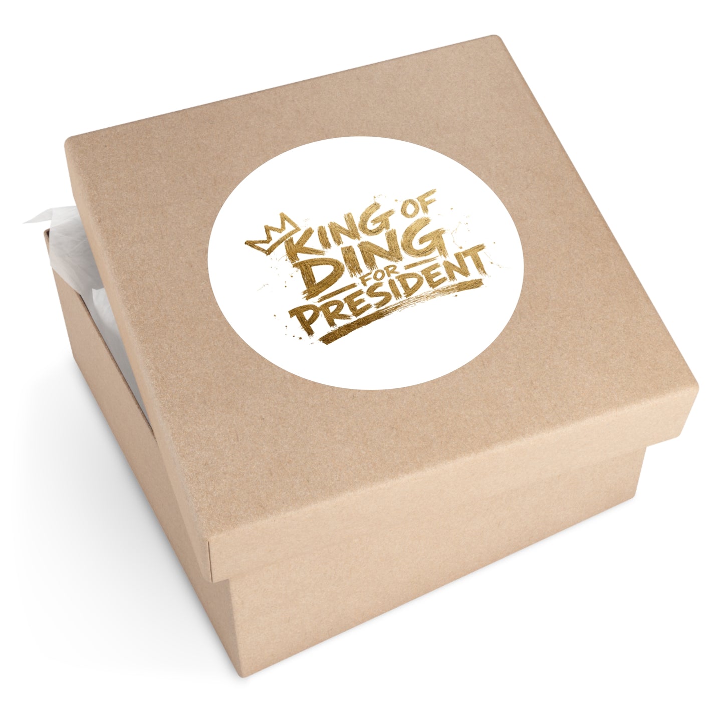 King of Ding for President - Round Sticker