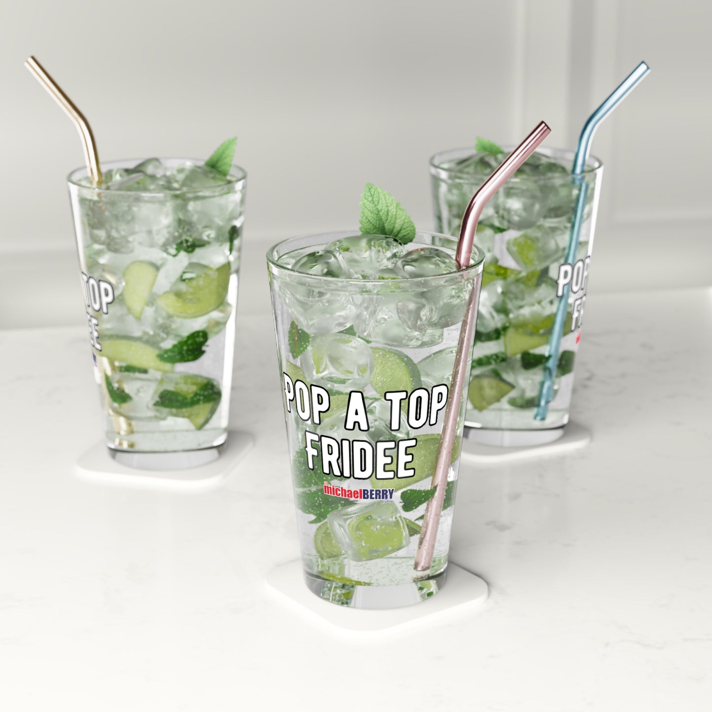Pop a Top Fridee - Pint Glass, 16oz