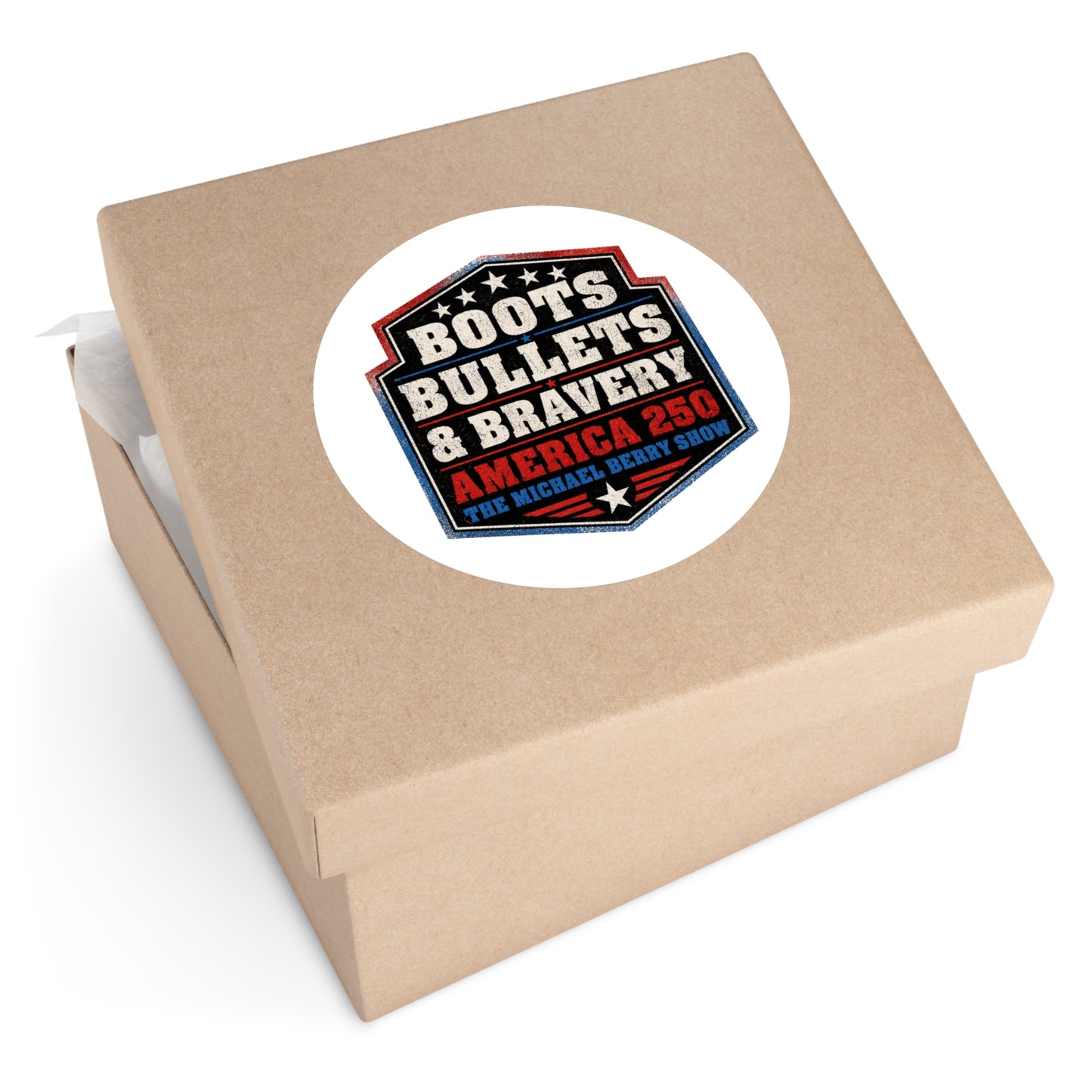 Boots Bullets and Bravery America 250 - Round Sticker