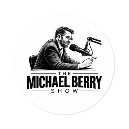 Michael Berry Show - w/ mic - Round Sticker