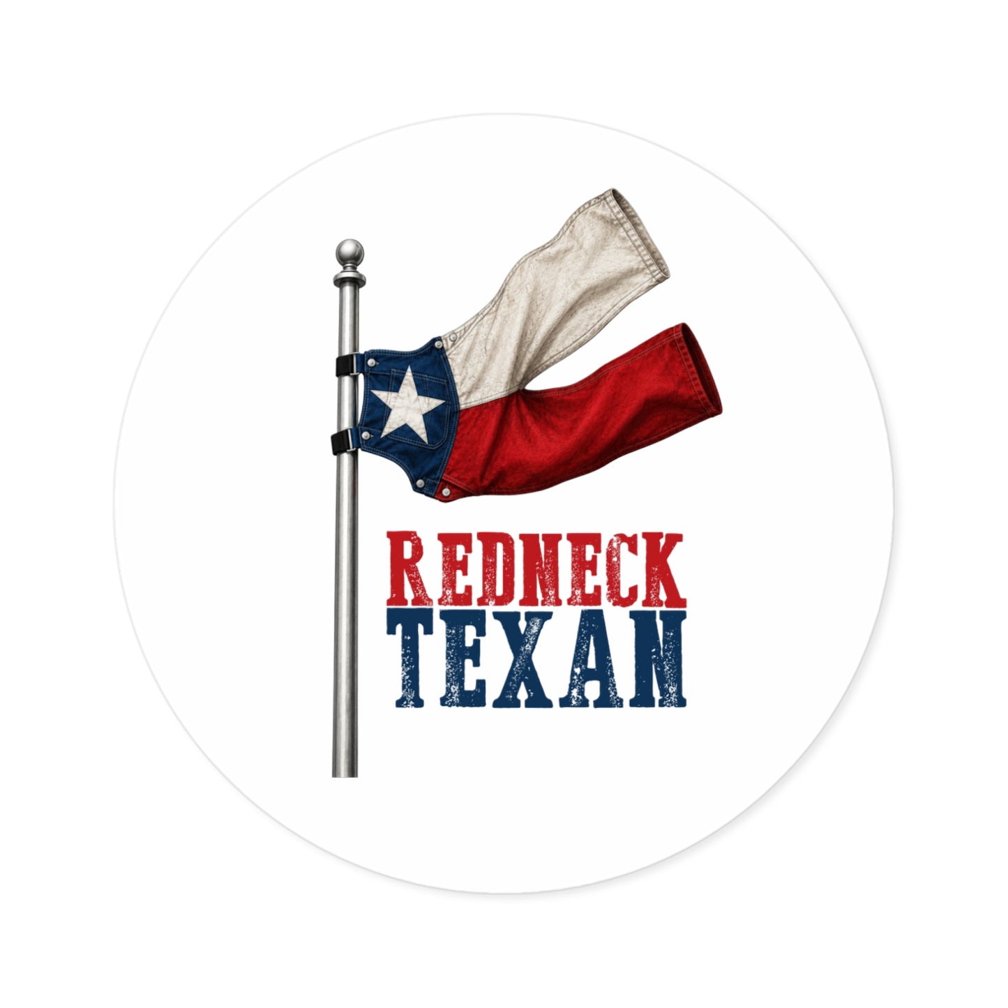 Redneck Texan Flag - Round Sticker
