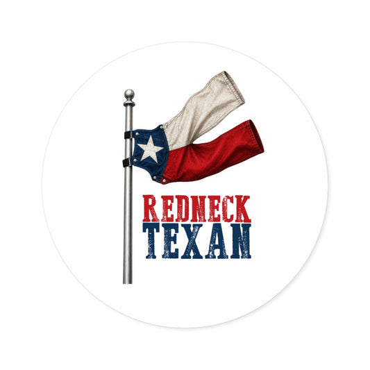 Redneck Texan Flag - Round Sticker