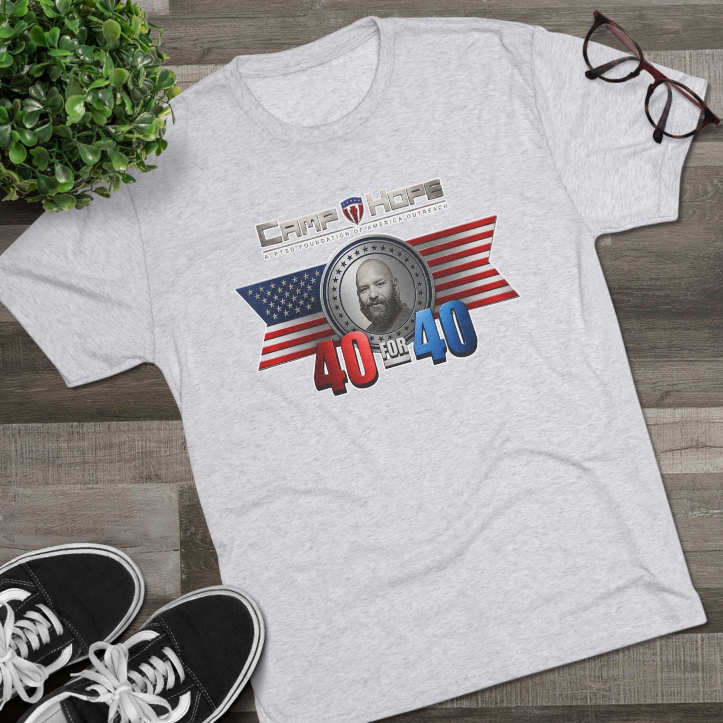 40 for 40 - Tri-Blend Crew Tee